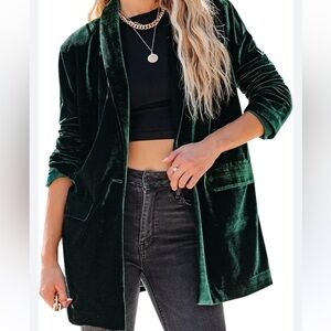 Endless Rose NWOT‎ size smalll oversized emerald green velvet blazer